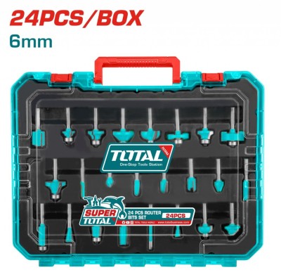 TOTAL  FRESA KIT  6MM TACSR12406 24PCS Total Herramientas Oficial