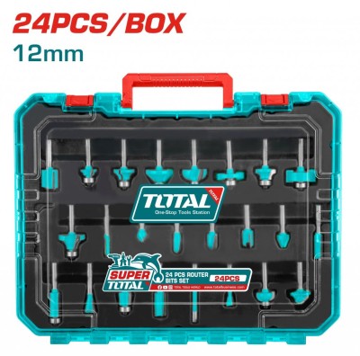 TOTAL FRESA KIT  12MM  TACSR12412  24PCS Total Herramientas Oficial