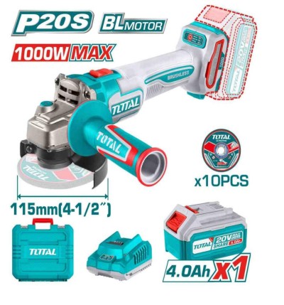 TOTAL LIXADEIRA 20V  TAGLI271531  MOTOR SEM ESCOVAS  Total Herramientas Oficial