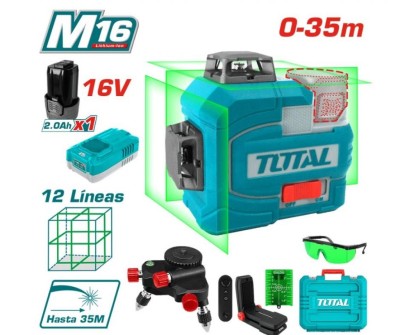 TOTAL NÍVEL LASER 3D 16V 12 LINHAS TLL301201 Total Herramientas Oficial