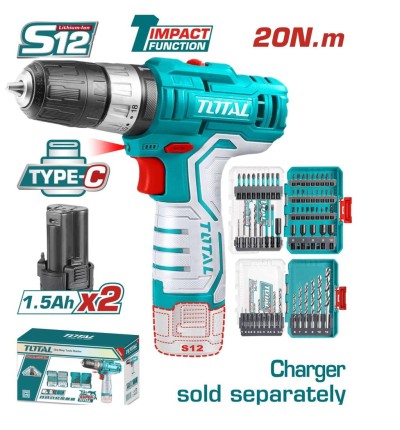 TOTAL KIT PARAFUSADEIRA 12V  TOSLI241197 Total Herramientas Oficial