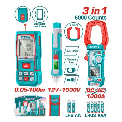 TOTAL COMBO MULTITESTER  3PCS  TLDD241202  Total Herramientas Oficial