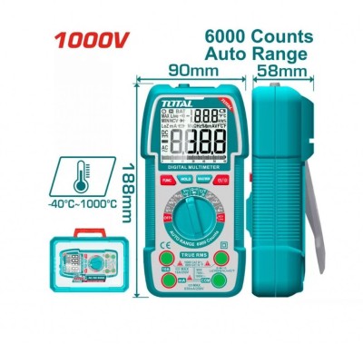 TOTAL MULTITESTER DIGITAL DE ALCANCE AUTOMÁTICO  TMT5310004 Total Herramientas Oficial