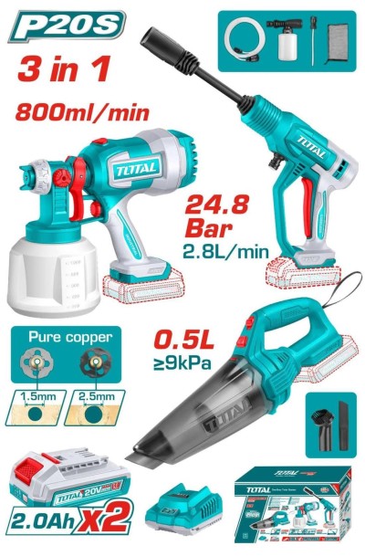 TOTAL  COMBO 3PCS 20V  TOSLI230522 Total Herramientas Oficial