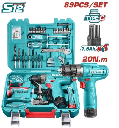 TOTAL  KIT DE  FERRAMENTAS  THKTHP10892  89PCS Total Herramientas Oficial