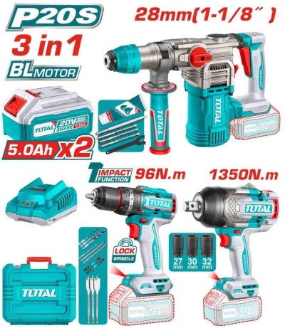 TOTAL COMBO FERRAMENTAS 3PCS  TOSLI250281 Total Herramientas Oficial