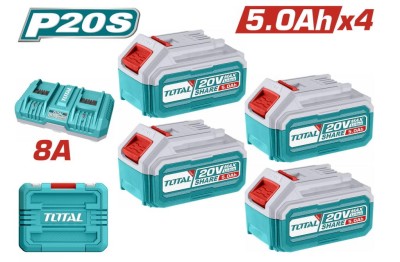 TOTAL KIT BATERIAS E CARREGADOR 20V TFBCLI20285 Total Herramientas Oficial