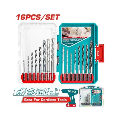 TOTAL BROCAS KIT PARA METAL, MADEIRA E ALVENARIA 16PCS   TACSDL11608 Total Herramientas Oficial
