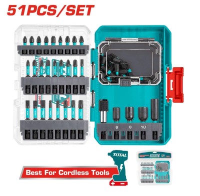 TOTAL CONJUNTO DE CHAVE DE FENDA DE IMPACTO 51PCS TACSDL25106 Total Herramientas Oficial