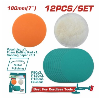 TOTAL POLIDOR LIXA KIT 12PCS  TAC18012 Total Herramientas Oficial