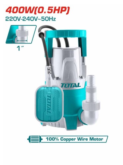 TOTAL BOMBA SUBMERSÍVEL  TWP64006  400W 0.5HP 8M Total Herramientas Oficial