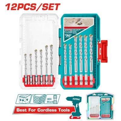 TOTAL JOGO DE BROCAS PARA CONCRETO 12 PCS TACSDL12206 Total Herramientas Oficial