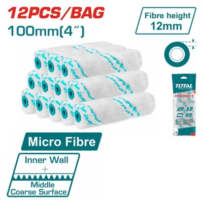 TOTAL CONJUNTO ROLO DE PINTURA 12PCS THRC560412  Total Herramientas Oficial
