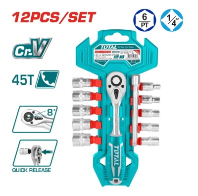 TOTAL KIT CATRACA  CR-V 1/4 12PCS  THT14114126   Total Herramientas Oficial
