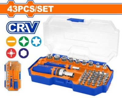 WADFOW CONJUNTO CHAVE BITS WSS8B43 43PCS Total Herramientas Oficial
