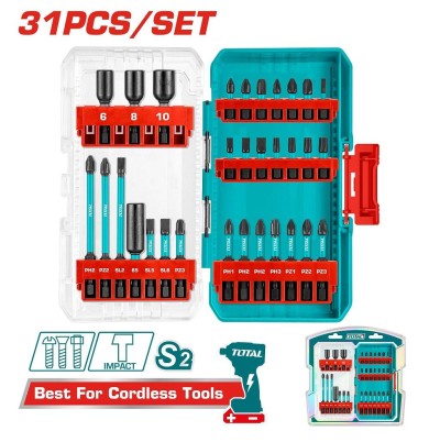 TOTAL CONJUNTO DE 31 BROCAS PARA CHAVE DE IMPACTO  TACSDL11306  Total Herramientas Oficial