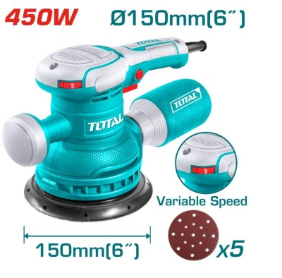 TOTAL LIXADEIRA ROTATIVA DE VELOCIDADE VARIÁVEL  TF2061506  450W Total Herramientas Oficial