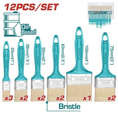 TOTAL CONJUNTO DE PINCÉIS 12PCS   THT84501201  Total Herramientas Oficial