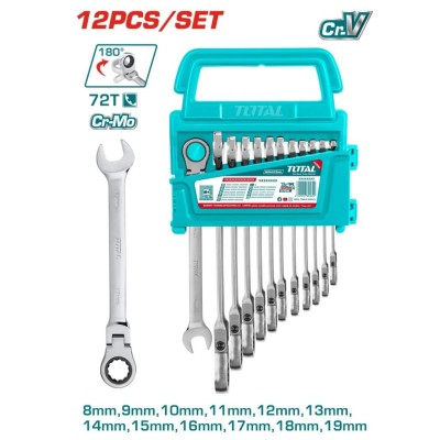 TOTAL  KIT CHAVE CATRACA 12PCS  THT102RK5126 Total Herramientas Oficial