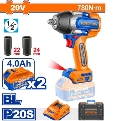 WADFOW  CHAVE DE  IMPACTO MOTOR SEM ESCOVAS 20V  WCD1B78  780NM Total Herramientas Oficial