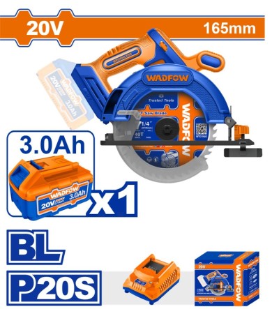 WADFOW SERRA CIRCULAR 20V 165MM  WLWP5521  Total Herramientas Oficial