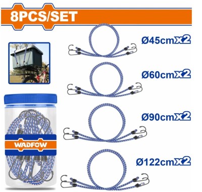 WADFOW CONJUNTO DE CORDA ELÁSTICA COM 8 PEÇAS  WLRP2T08 Total Herramientas Oficial