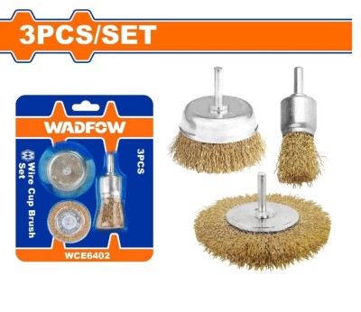 WADFOW KIT ESCOVA DE ARAME  3PCS   WCE6402  Total Herramientas Oficial