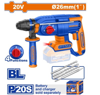 WADFOW MARTELO ROTATIVO COM MOTOR SEM ESCOVAS DE 20V  WLM1526 Total Herramientas Oficial