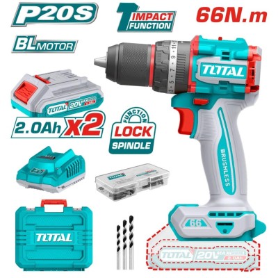 TOTAL PARAFUZADEIRA FUNÇÃO DE IMPACTO 20V UTIDLI20668  66NM Total Herramientas Oficial