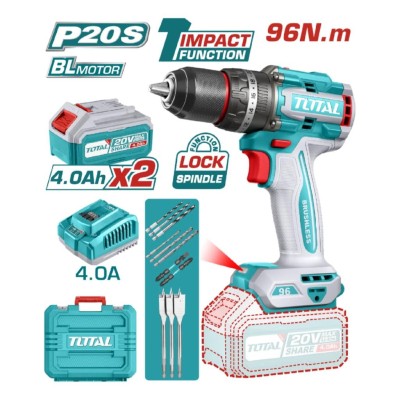 TOTAL PARAFUZADEIRA FUNÇÃO DE IMPACTO 20V UTIDLI20968 96NM MOTOR SEM ESCOVAS  Total Herramientas Oficial
