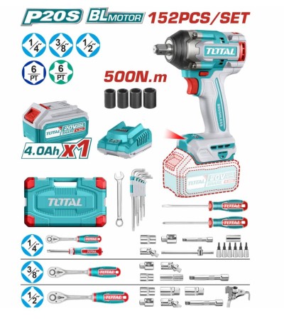 TOTAL  KIT DE  FERRAMENTAS 152PCS  UTHKTHP31522  Total Herramientas Oficial