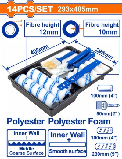 WADFOW KIT DE PINTURA  WCB3H13 14PCS Total Herramientas Oficial