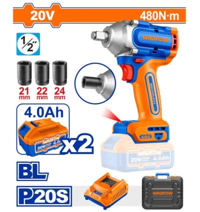 WADFOW CHAVE DE IMPACTO MOTOR SEM ESCOVAS 20V  WCD1B483 Total Herramientas Oficial