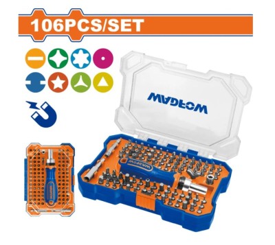 WADFOW CONJUNTO DE BITS DE CHAVE DE FENDA COM CATRACA WSS8B05 106PCS Total Herramientas Oficial
