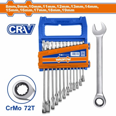 WADFOW KIT CHAVE COMBINADA C/ TRINQUETE WSP4212 12PCS Total Herramientas Oficial
