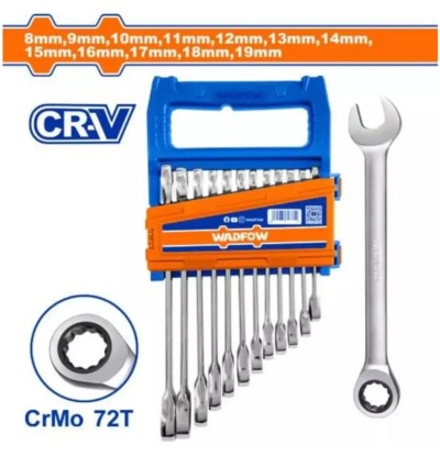 WADFOW KIT CHAVE COMBINADA C/ TRINQUETE WSP4212 12PCS Total Herramientas Oficial