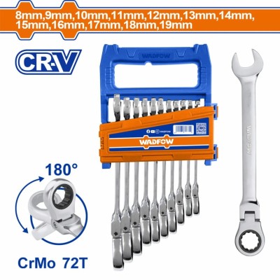WADFOW KIT LLAVE COMBINADA C/ TRINQUETE WSP5212  12PCS Total Herramientas Oficial