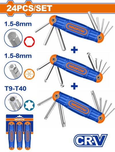WADFOW KIT CHAVE HEXAGONAL WHK4203 3PCS Total Herramientas Oficial