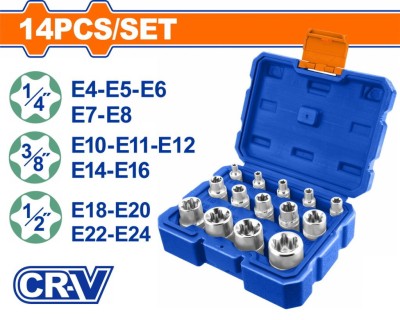 WADFOW KIT SOQUET  WST3D14 14PCS Total Herramientas Oficial