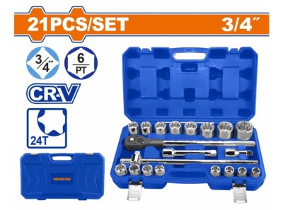 WADFOW KIT FERRAMENTAS SOQUETE 3/4 WST4D21 21PCS Total Herramientas Oficial