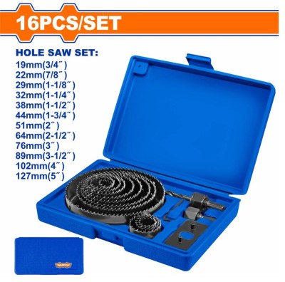 WADFOW CONJUNTO DE SERRAS COPO PARA MADEIRA 16PCS WKJ4416  Total Herramientas Oficial