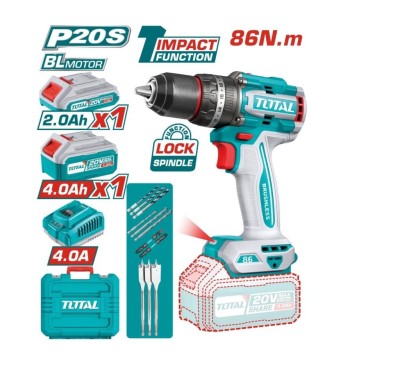 TOTAL PARAFUSADEIRA DE IMPACTO  20V UTIDLI20868  86NM Total Herramientas Oficial