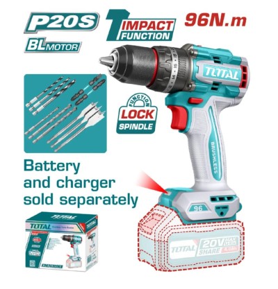 TOTAL  PARAFUSADEIRA DE IMPACTO  20V  96NM TIDLI209681 Total Herramientas Oficial