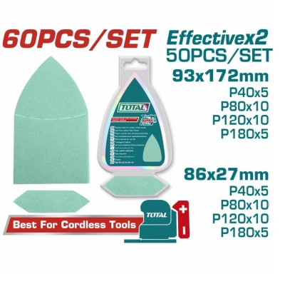 TOTAL  KIT LIXA PARA MÚLTIPLAS SUPERFÍCIES  60PCS  TAC938660 Total Herramientas Oficial