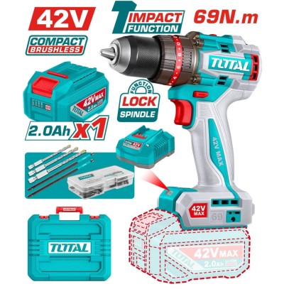 TOTAL PARAFUSADEIRA  DE IMPACTO  42V 69NM  TIDLI426981 Total Herramientas Oficial
