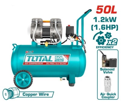 TOTAL COMPRESSOR DE AR DE 50L  TCS1120508  Total Herramientas Oficial