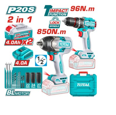 TOTAL COMBO FURADEIRA +CHAVE DE IMPACTO  TOSLI250586 Total Herramientas Oficial