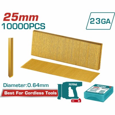 TOTAL GRAMPO 23GA 10.000 PZS  25MM  TAC06825 Total Herramientas Oficial