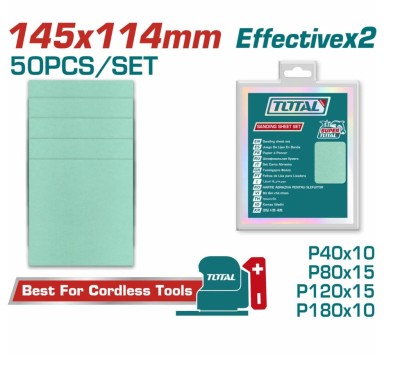 TOTAL CONJUNTO DE LIXADEIRA  50 PCS  145X114MM  TAC145115 Total Herramientas Oficial
