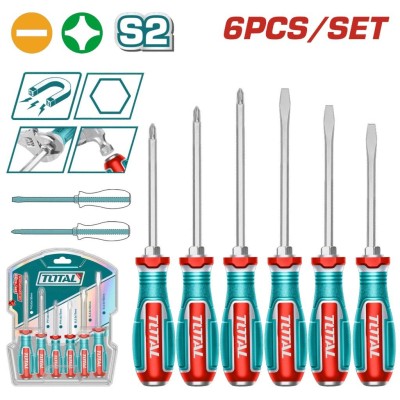 TOTAL  KIT CHAVE DE FENDA 6PCS  TGTST0606    Total Herramientas Oficial
